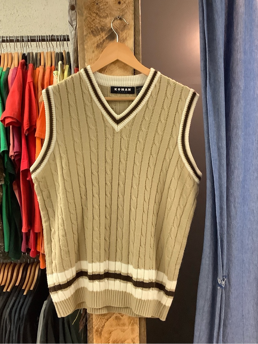 Vintage multicoloured knitted vest